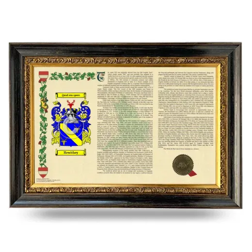 Hewithey Armorial Landscape Framed - Heirloom