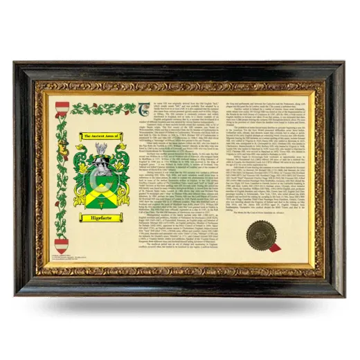 Higefarte Armorial Landscape Framed - Heirloom