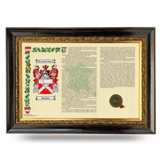 Jeuneau Armorial Landscape Framed - Heirloom