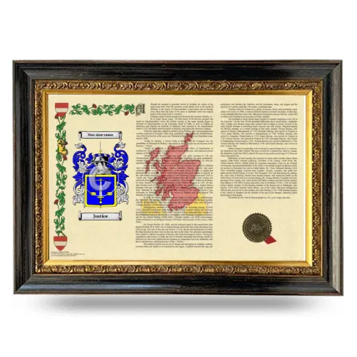 Justice Armorial Landscape Framed - Heirloom