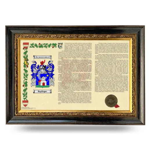 Kaplinger Armorial Landscape Framed - Heirloom