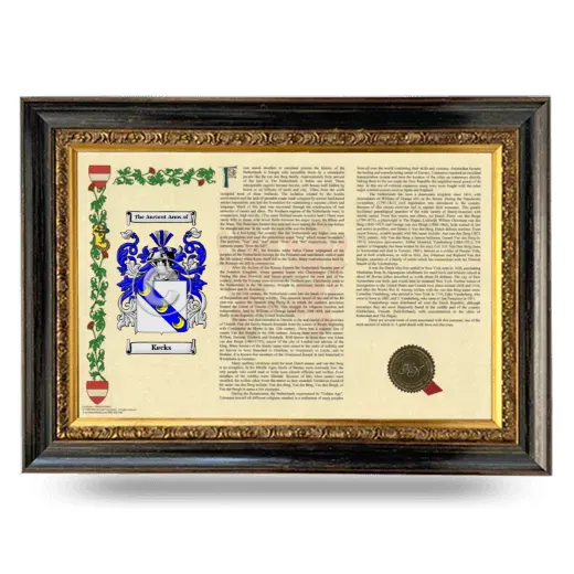 Kecks Armorial Landscape Framed - Heirloom