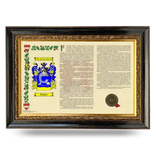 Kemper Armorial Landscape Framed - Heirloom