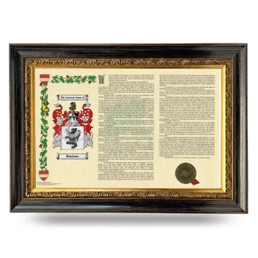 Kenison Armorial Landscape Framed - Heirloom