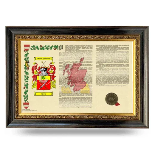 Kerk Armorial Landscape Framed - Heirloom