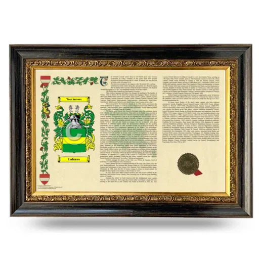 Lafores Armorial Landscape Framed - Heirloom