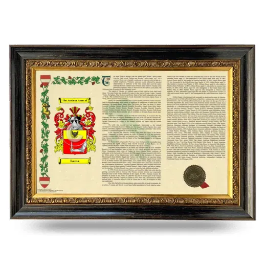 Lama Armorial Landscape Framed - Heirloom