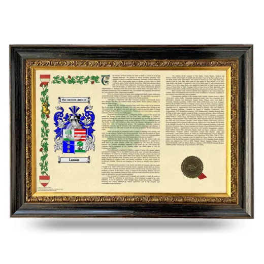 Lamas Armorial Landscape Framed - Heirloom