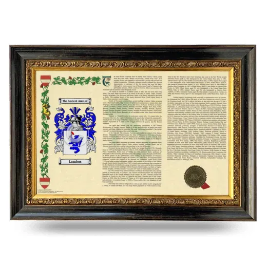 Lambos Armorial Landscape Framed - Heirloom
