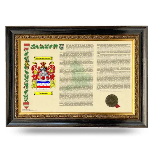 Lancaster Armorial Landscape Framed - Heirloom