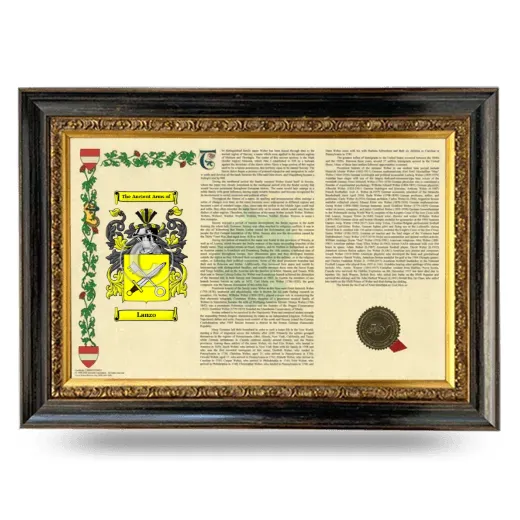 Lanzo Armorial Landscape Framed - Heirloom