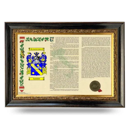 Lanzone Armorial Landscape Framed - Heirloom