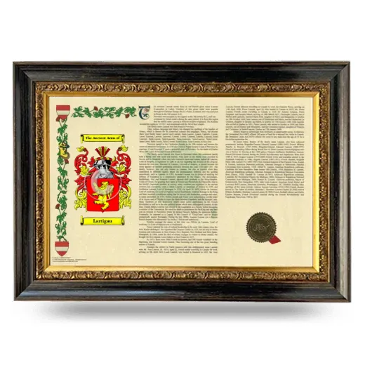 Lartigau Armorial Landscape Framed - Heirloom