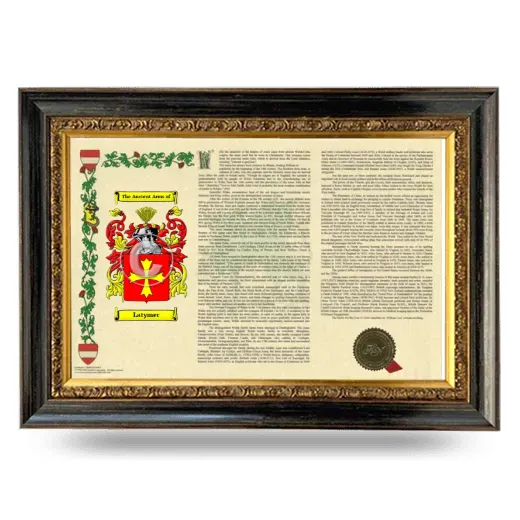 Latymer Armorial Landscape Framed - Heirloom