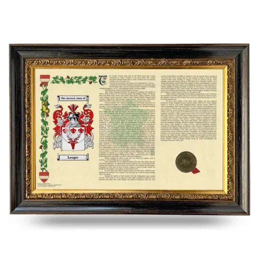 Lauger Armorial Landscape Framed - Heirloom