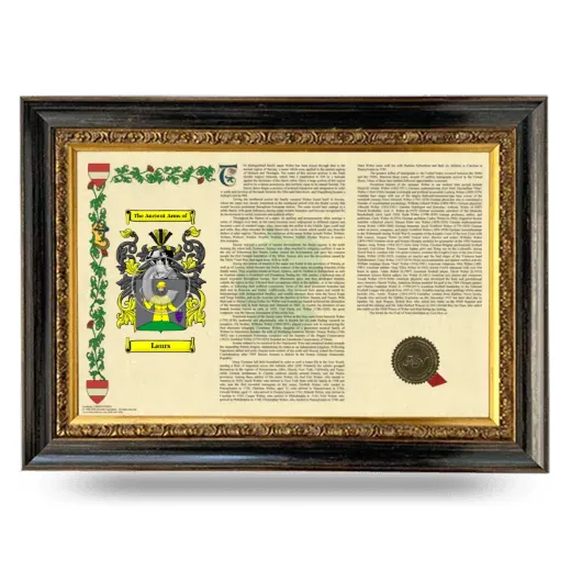 Laurs Armorial Landscape Framed - Heirloom