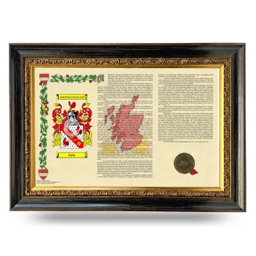 Law Armorial Landscape Framed - Heirloom