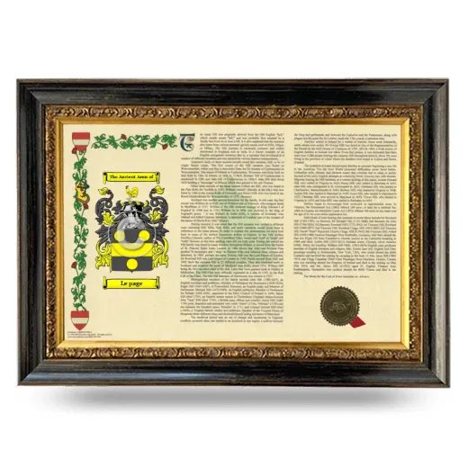 Le page Armorial Landscape Framed - Heirloom