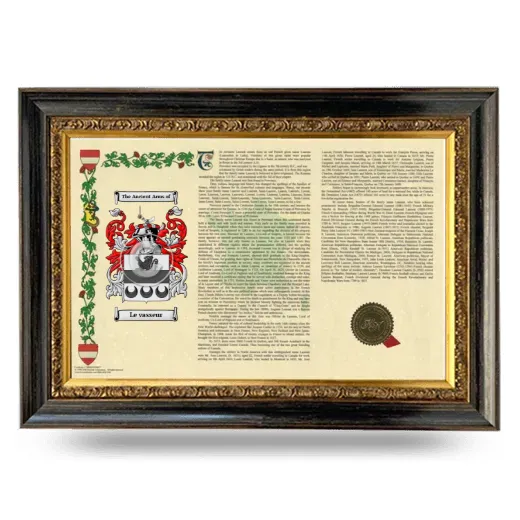 Le vasseur Armorial Landscape Framed - Heirloom