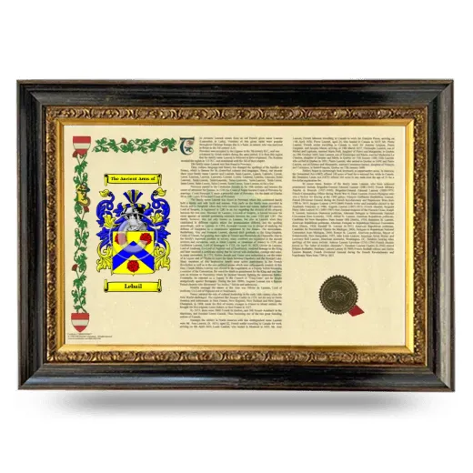 Lebail Armorial Landscape Framed - Heirloom