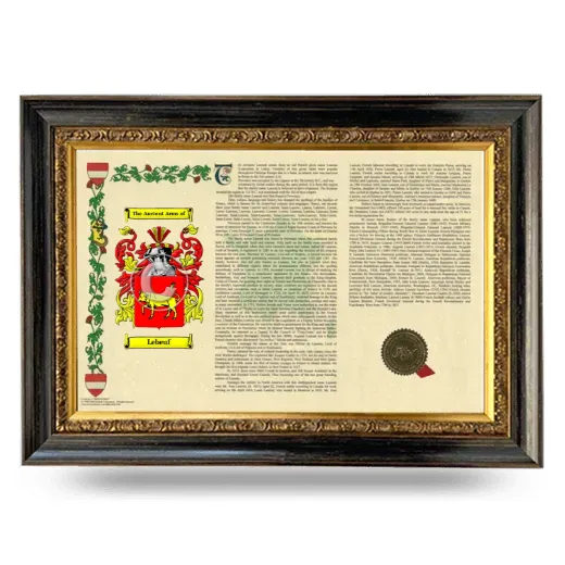 Lebeuf Armorial Landscape Framed - Heirloom