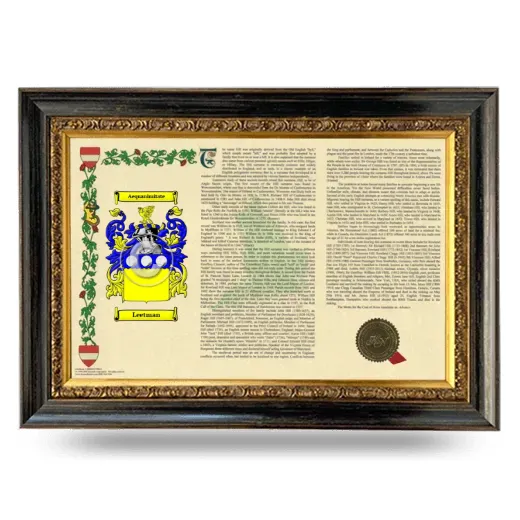 Leetman Armorial Landscape Framed - Heirloom