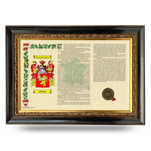Lefrense Armorial Landscape Framed - Heirloom