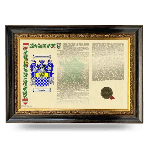 Lequire Armorial Landscape Framed - Heirloom