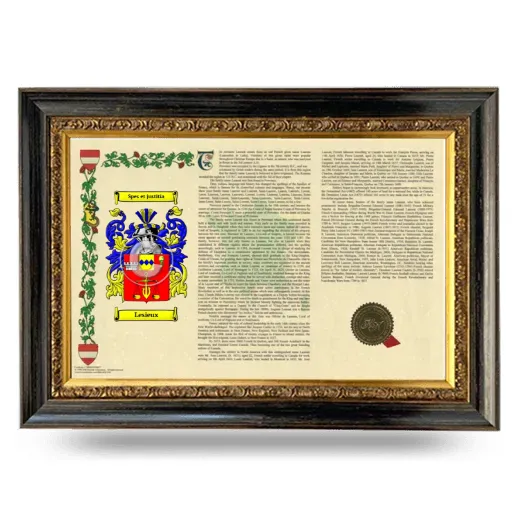 Lesieux Armorial Landscape Framed - Heirloom