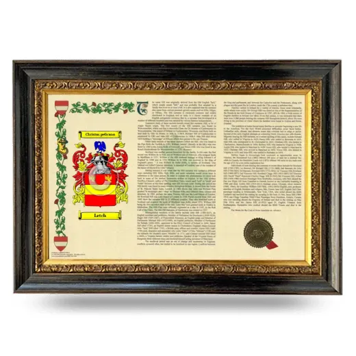 Letch Armorial Landscape Framed - Heirloom