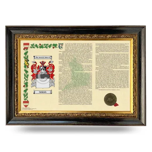 Lickrish Armorial Landscape Framed - Heirloom