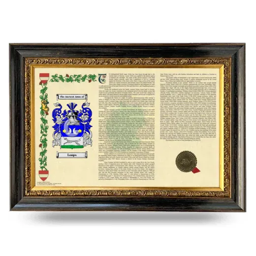 Loops Armorial Landscape Framed - Heirloom