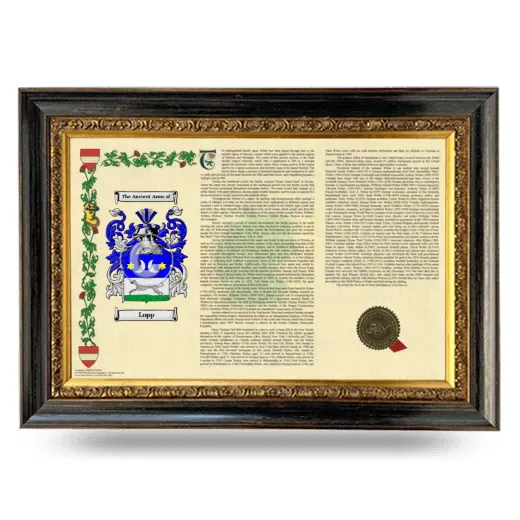 Lopp Armorial Landscape Framed - Heirloom