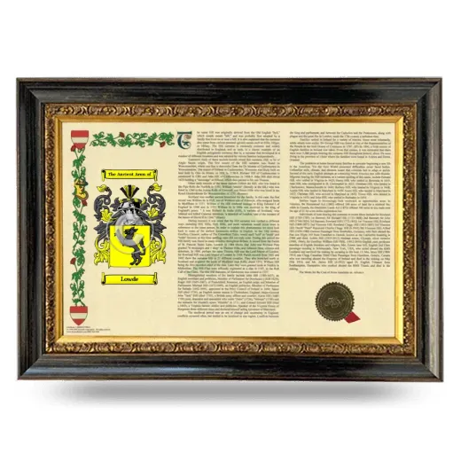 Lowde Armorial Landscape Framed - Heirloom