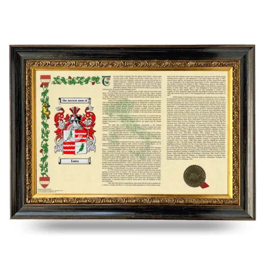 Luco Armorial Landscape Framed - Heirloom