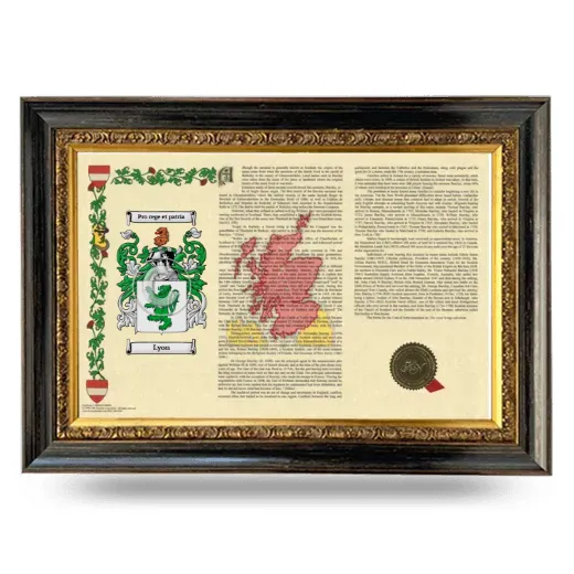 Lyon Armorial Landscape Framed - Heirloom