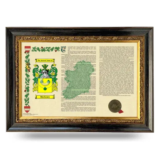MacLeary Armorial Landscape Framed - Heirloom