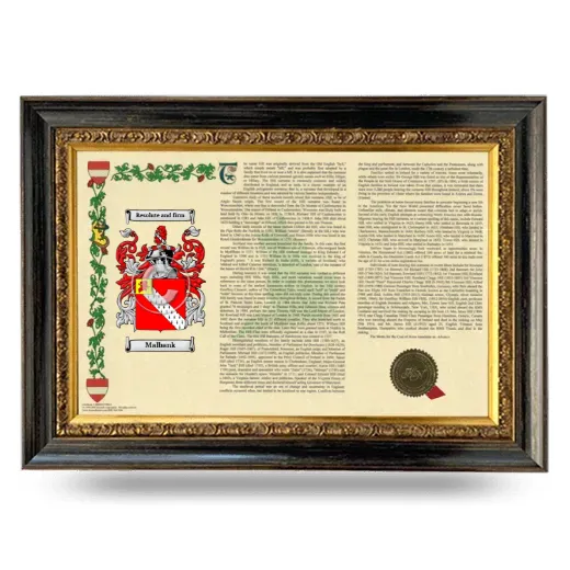 Malbank Armorial Landscape Framed - Heirloom