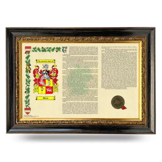 Mans Armorial Landscape Framed - Heirloom