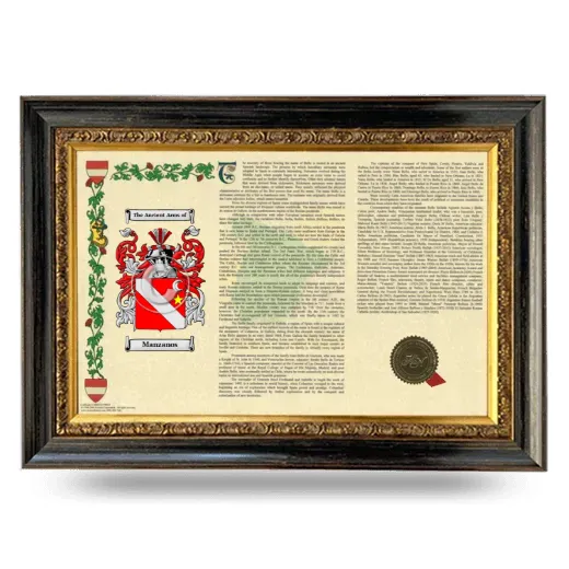 Manzanos Armorial Landscape Framed - Heirloom