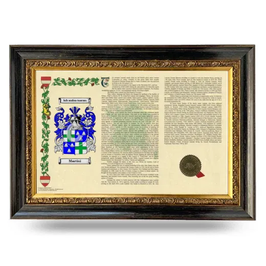 Martini Armorial Landscape Framed - Heirloom