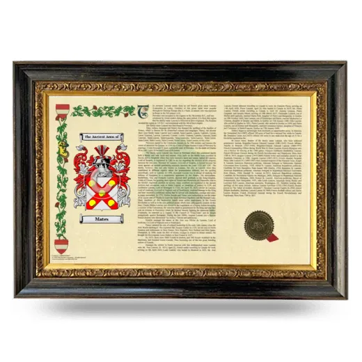 Mates Armorial Landscape Framed - Heirloom