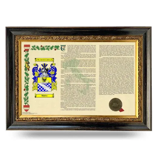 Matto Armorial Landscape Framed - Heirloom