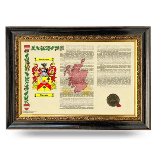 Maxime Armorial Landscape Framed - Heirloom