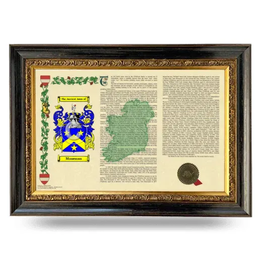 Moneman Armorial Landscape Framed - Heirloom