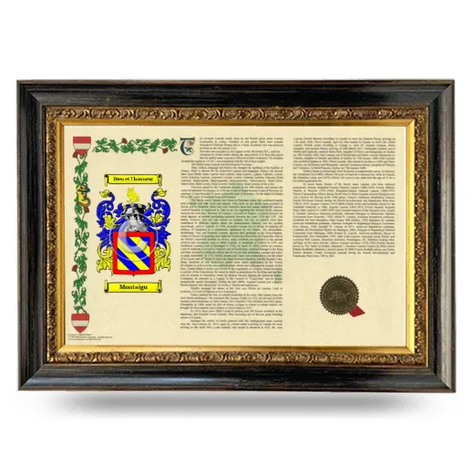 Montaigu Armorial Landscape Framed - Heirloom