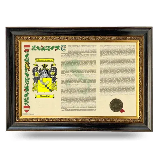 Mussolini Armorial Landscape Framed - Heirloom
