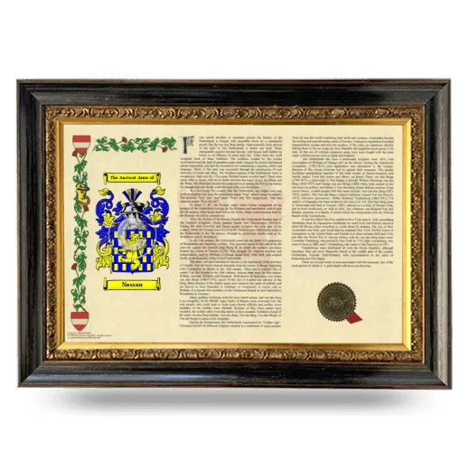 Nassau Armorial Landscape Framed - Heirloom