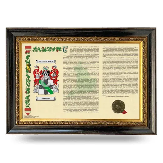 Newnom Armorial Landscape Framed - Heirloom