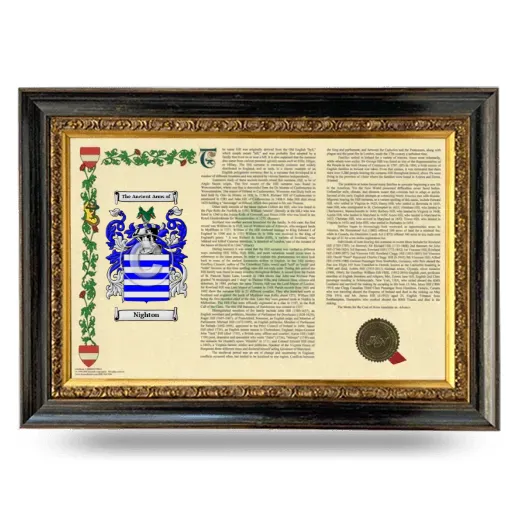 Nighton Armorial Landscape Framed - Heirloom